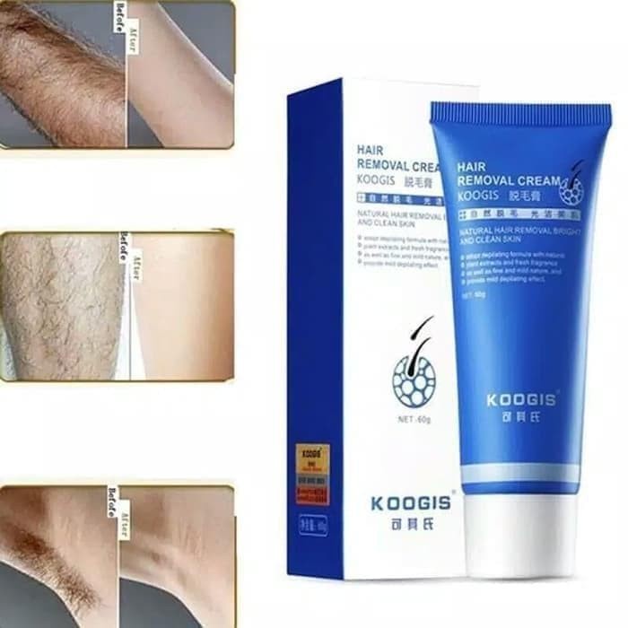 Koogis Cream Penghilang Bulu Rambut Permanen Krim Perontok Bulu Rambut Permanen Alami Tanpa Rasa Sakit Hair Removal Cream Untuk Pria dan Wanita