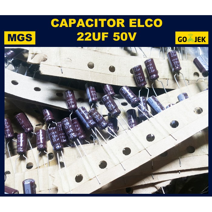 100Pcs 22uf / 50v Elco Capacitor 22uf 50v