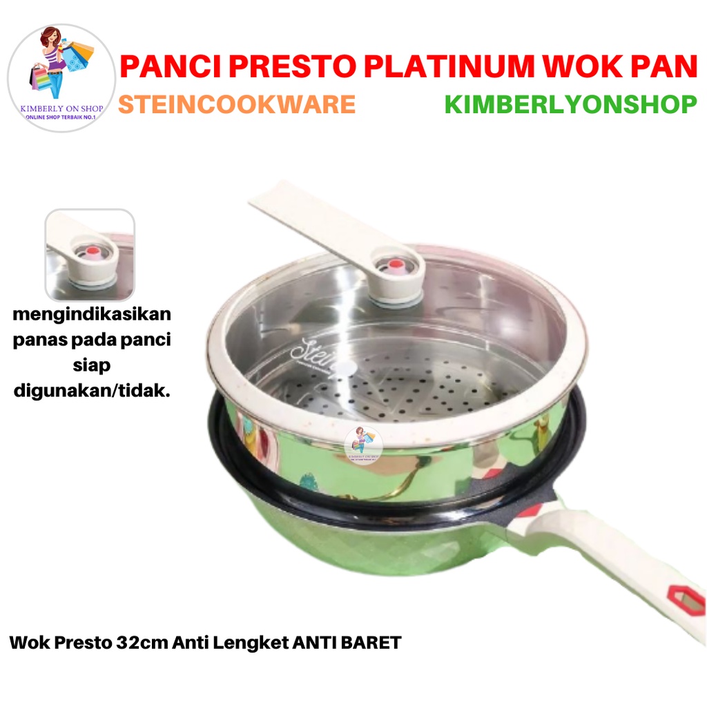 Panci Presto Wok Platinum Pressure cooker 32 cm Steincookware