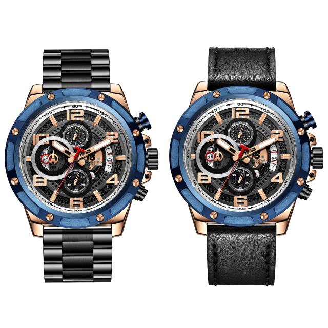 T5 H 3706 Set Rantai Kulit Chrono Original