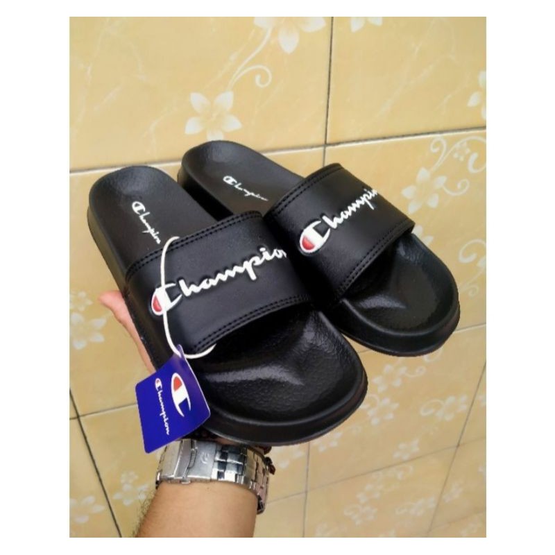 Sendal Pria Slide Urban Bahan Kulit | Sandal Santai Nyaman Jalan HangOut (Plus Paperbag)