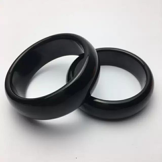 [Bayar Di Tempat] Cincin Giok Pria Wanita / Cincin Giok Warna Asli Natutal / Cincin Giok Hitam