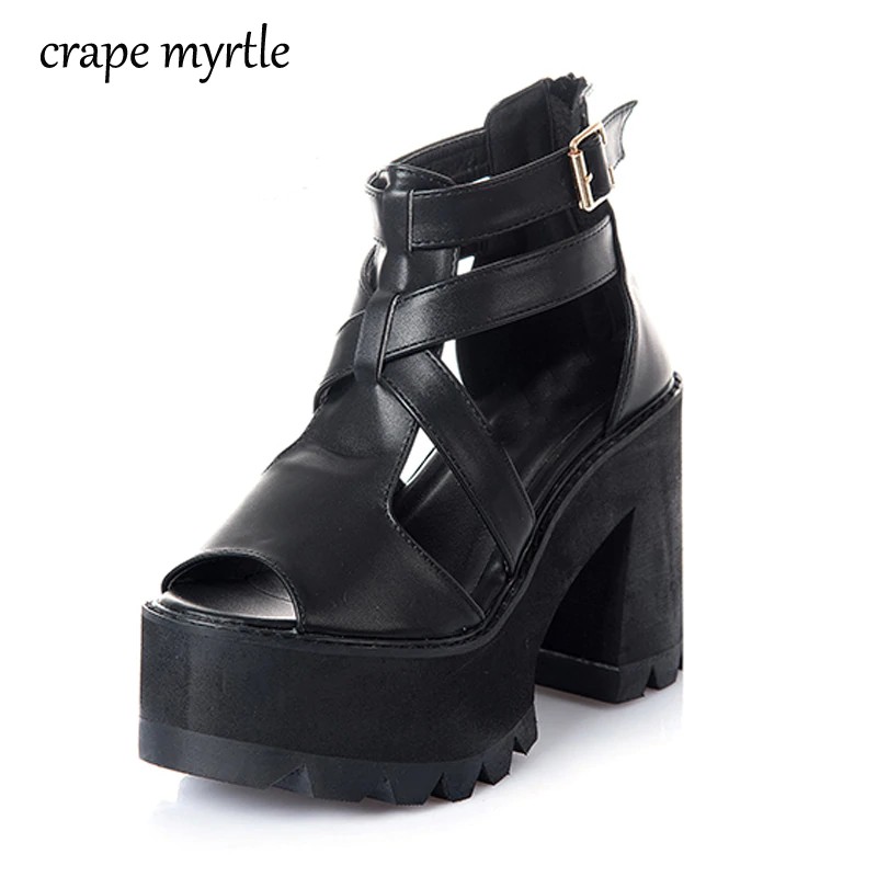 black sandals platform wedge
