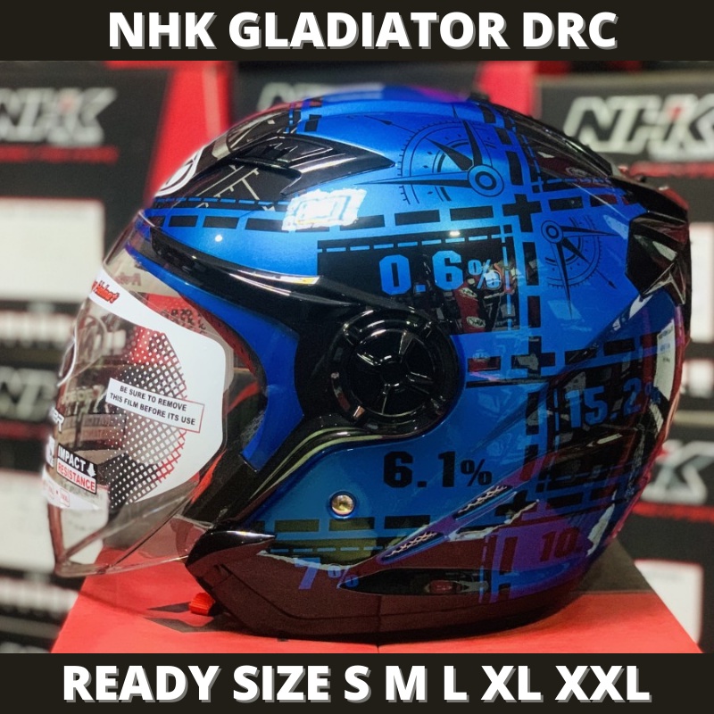 NHK GLADIATOR DRC BLUE DOUBLE VISOR