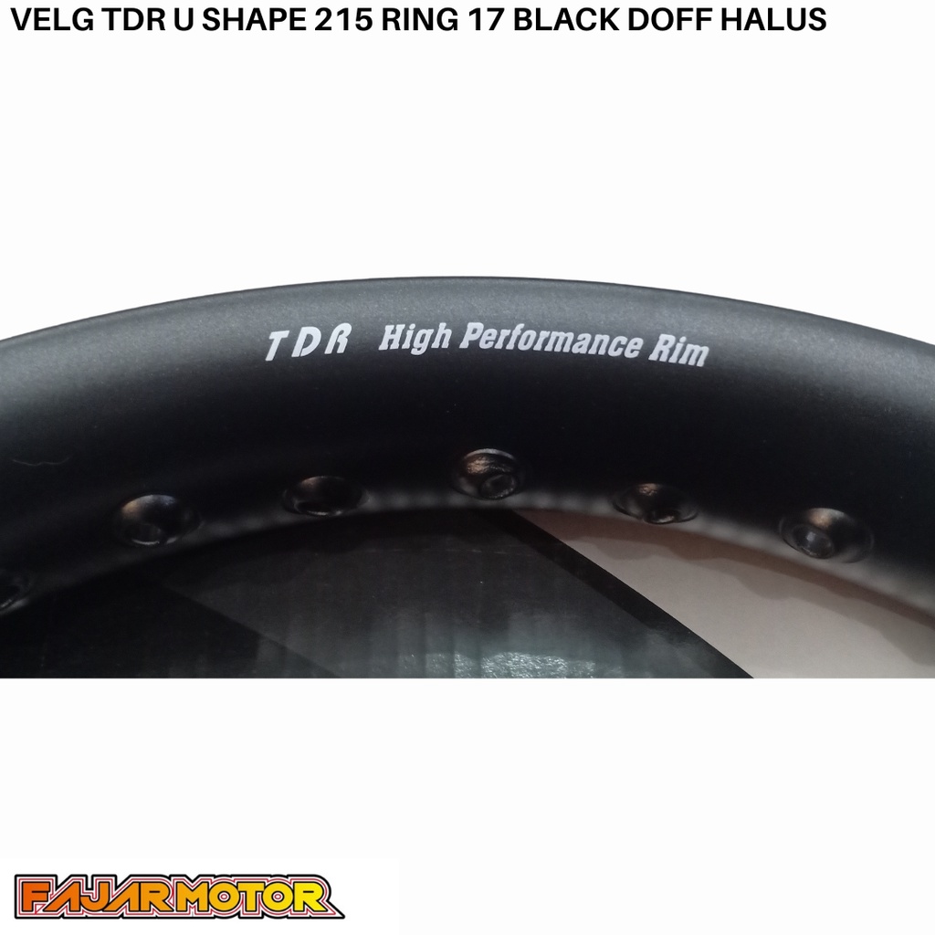 PROMO VELG TDR U SHAPE 215 RING 17 BLACK GOLD