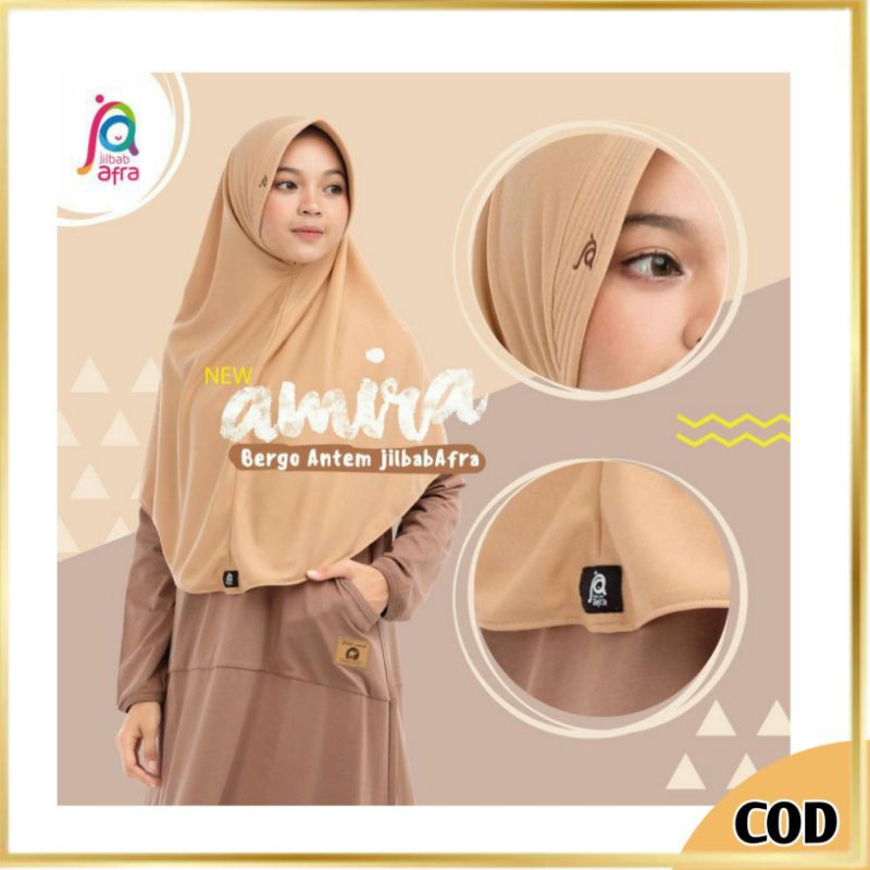 COD bisa- Live Amira  KHUSUS WARNA NETRAL M L XL J AMIRA Jilbab Bergo Kaos Instan distributor
