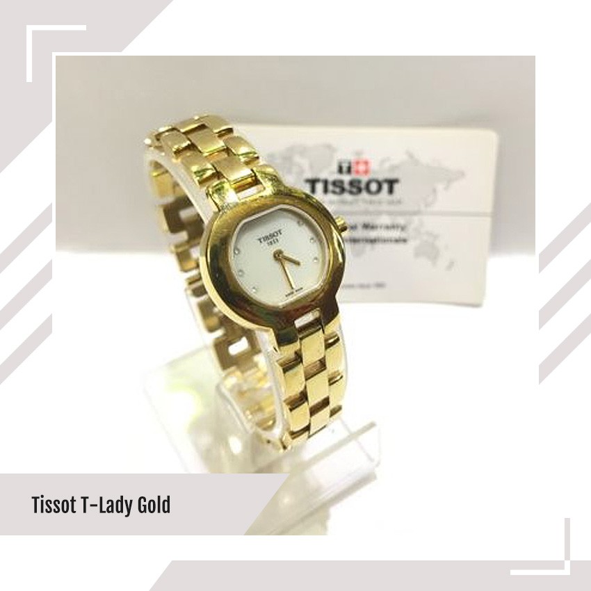 JAM TANGAN ORIGINAL TISSOT T-LADY GOLD WANITA