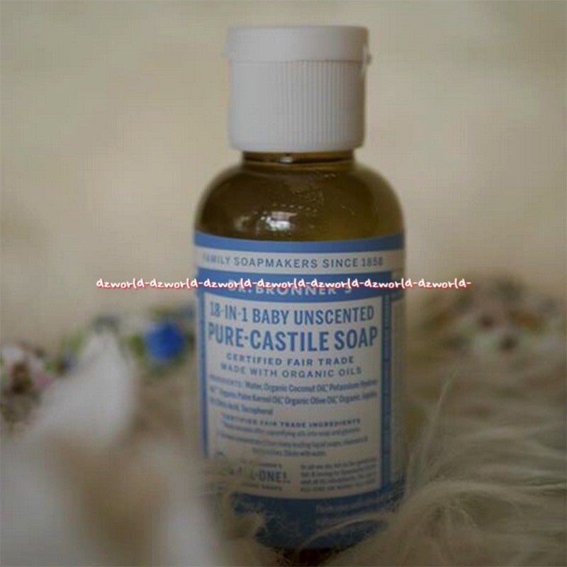 Dr Bronner's 18in1 Baby Unscented 59ml Pure Castile Soap Sabun Cair