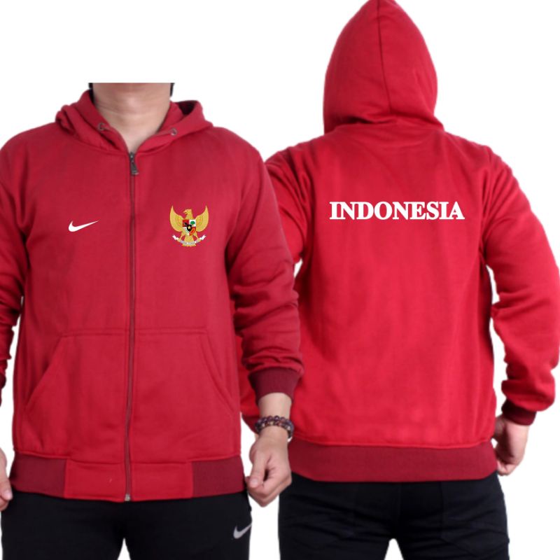 Jaket Hoodie Indonesia Sweater Bola Pria wanita Dewasa jaket bola Timnas Premium