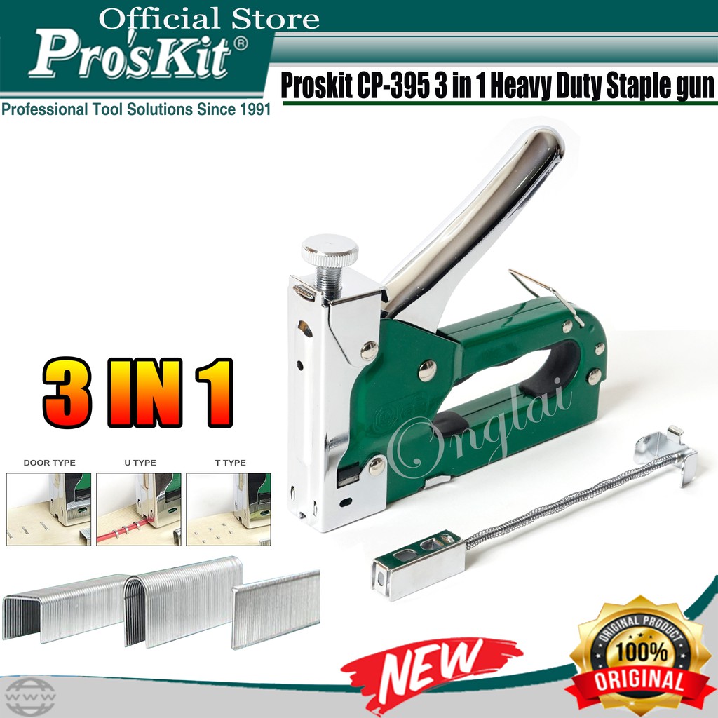 

Pro'sKit - Staples Heavy Duty Cp-395 3 In 1 Staple Gun / Staple Gun Tacker / Stapler Jok Tembak Hekter