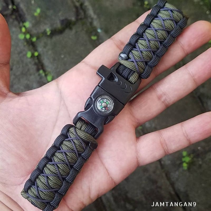 Tali Jam Paracord Survival Green Army