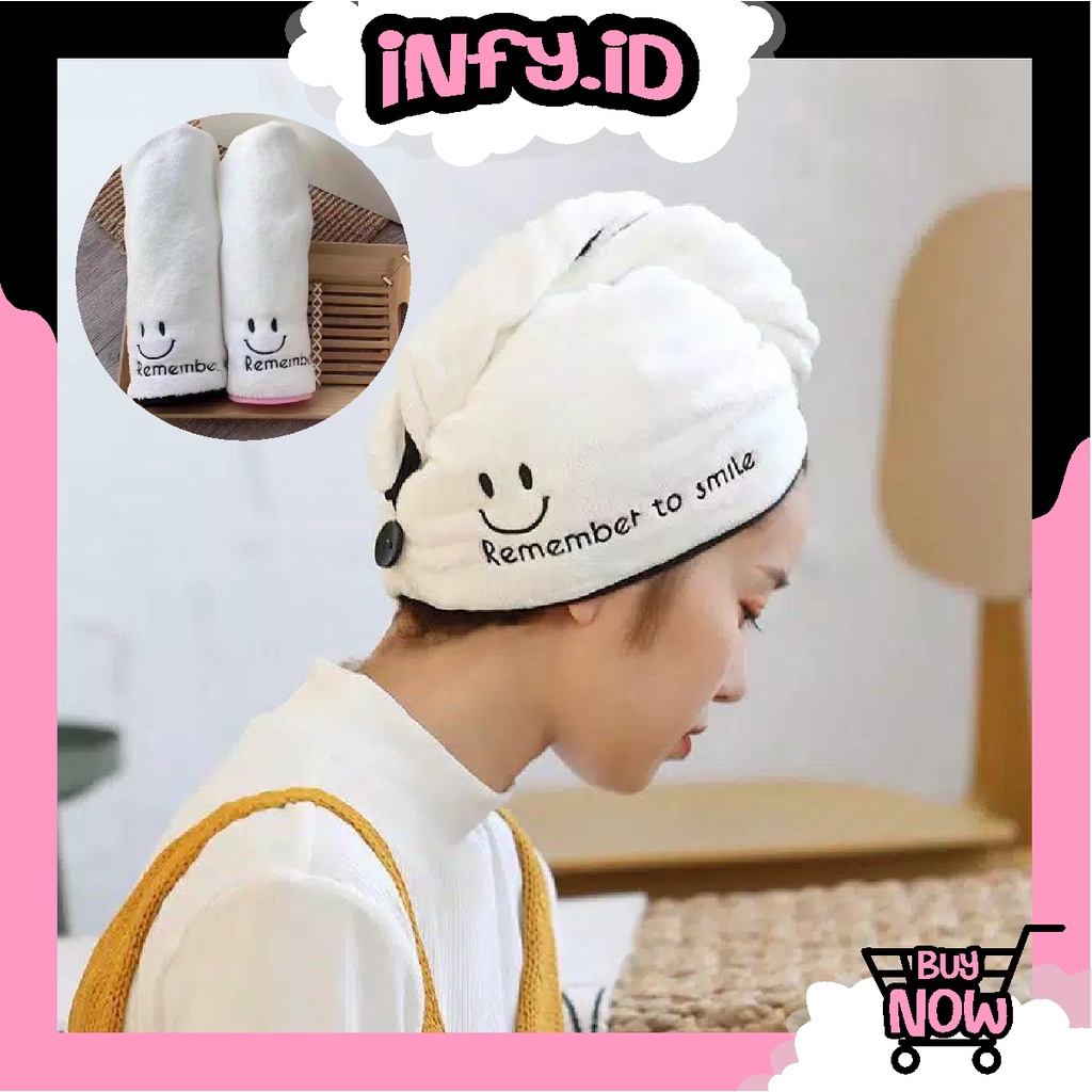 INFY - R523 Handuk Keramas cepat kering Bahan Microfiber/Handuk Turban /Magic towel/ Head Towel Fast Dry Hair