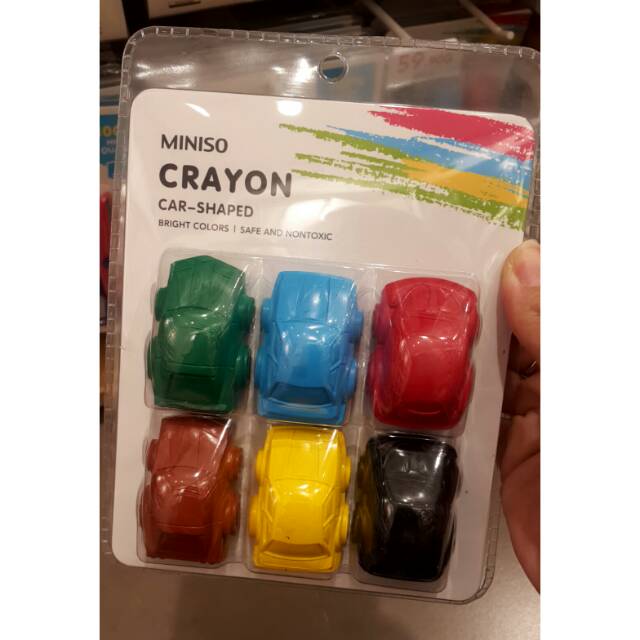 

MINISO CRAYON! 6color ~ car shaped crayon. Crayon lucu aman & nontoxic. Miniso murah ready surabaya