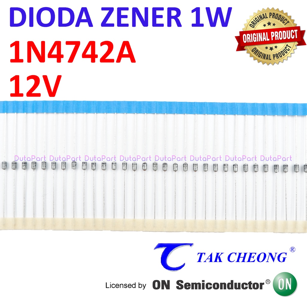 Dioda Zener 1N4742A 12V 1W ORIGINAL TC Licensed by ON SEMI 1N4742 12 V