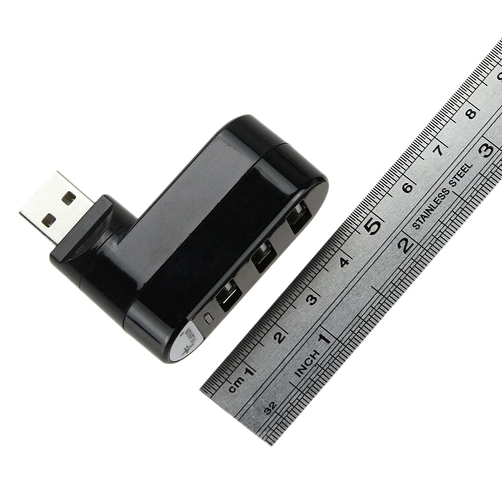 Adapter Splitter Hub 3 Port USB 2.0 Mini Dapat Berputar Untuk PC / Laptop / Notebook