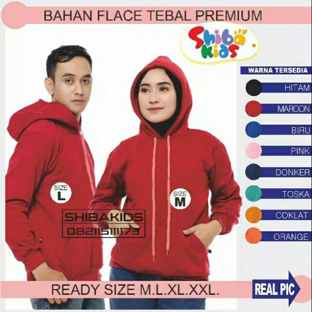 JAKET HOODEE POLOS SWETER POLOS BAHAN FLEECE SIZE (M-XXL PRIA& WANITA)