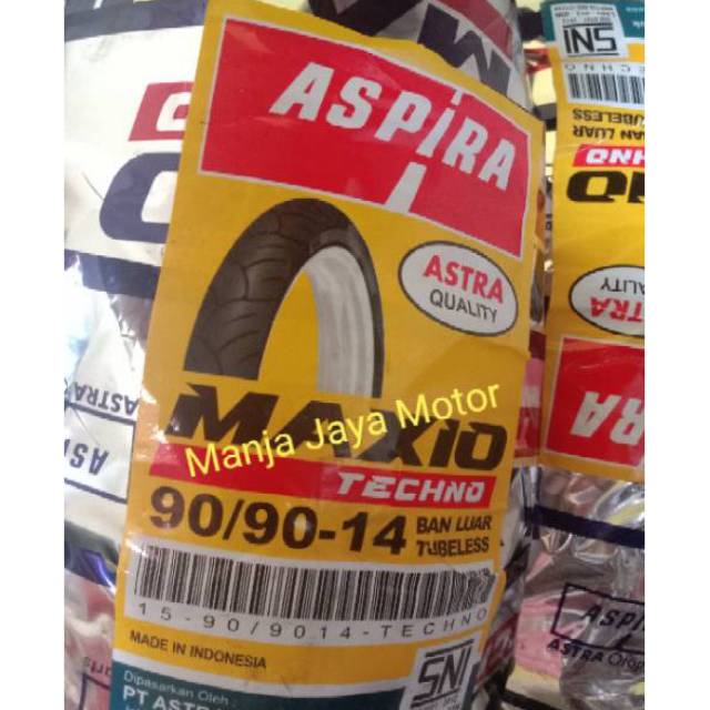 Ban tubeless Belakang Maxio techno 90/90-14 for beat/spacy/Scoopy/Vario 110/125/150/M3/Mio J/soul gt