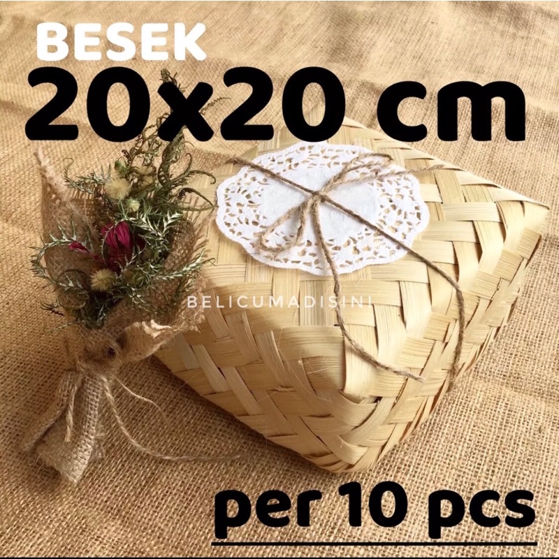 

BESEK BAMBU 20x20 CM / BESEK NASI KURBAN MAKANAN SET PACKAGING HAMPERS / ANYAMAN BAMBU KERAJINAN