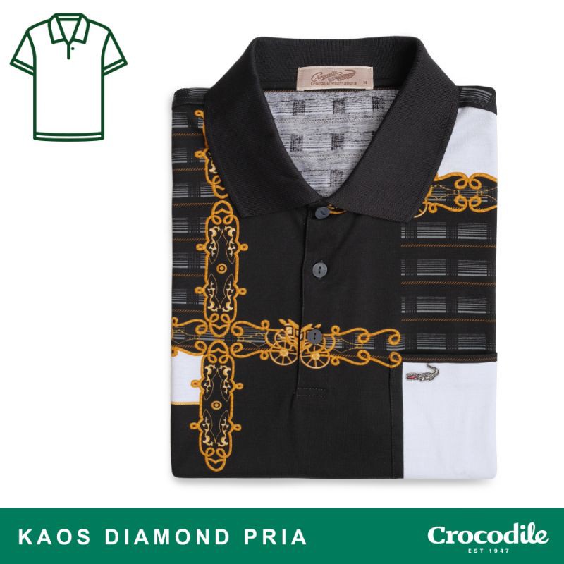 Crocodile DIAMOND 1665 Grey - Baju Kaos Kerah Pria Men Polo Original Relax fit - Katun 100%