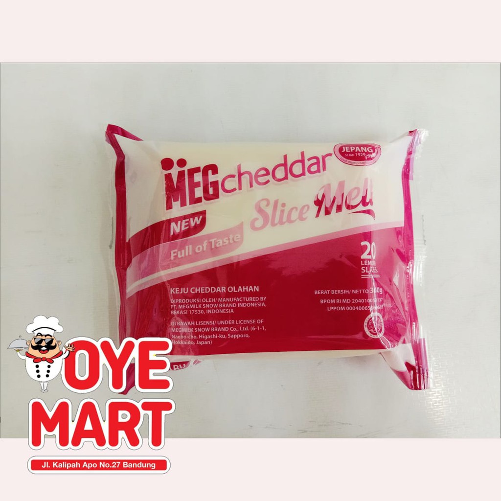 MEG CHEDDAR SLICE MELT 320GR ISI 20PCS/KEJU SLICE MELT