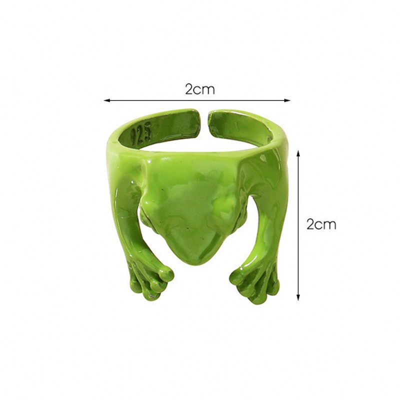 [Fashion Creative Cute Frog Adjustable Rings For Women And Men] [ Elegant Ladies Smooth Fine Thin Finger Ring] [Lovely Jewelry Gifts For Girl Friends]