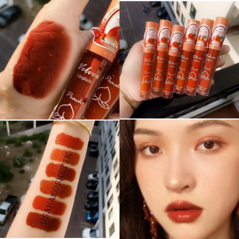 ECER LIPSTICK MATTE NUDE HARUM PEACH LIPCREAM THAILAND KISS BEAUTY NO.70082