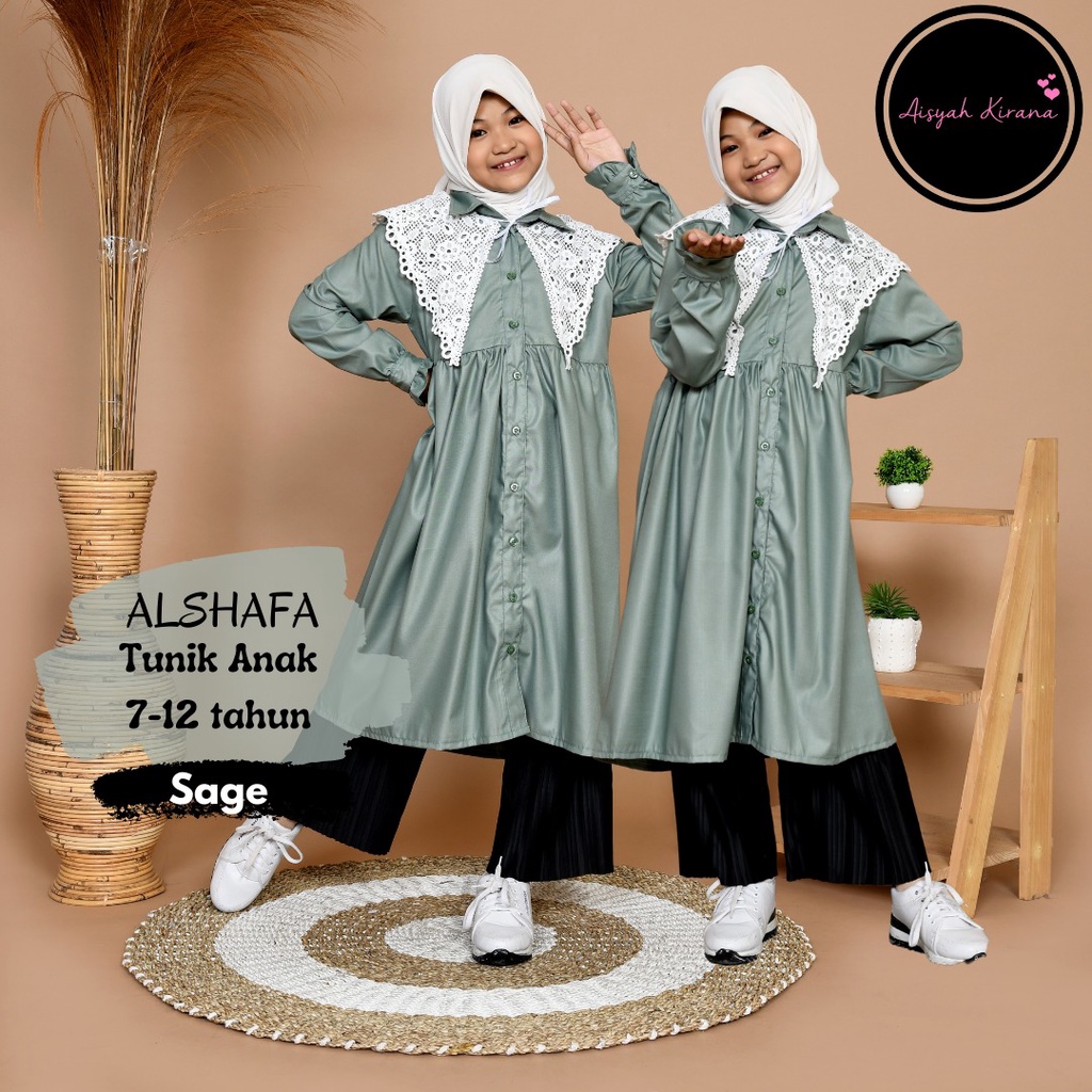 ALSHAFA tunik anak remaja bahan katun toyobo usia 5 sampai 12 tahun,tunik anak SMP terlaris bisa COD
