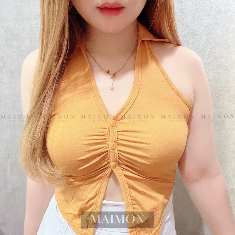 Collar Backless Top | Atasan Sexy Korean Fashion | Maimon Grosir
