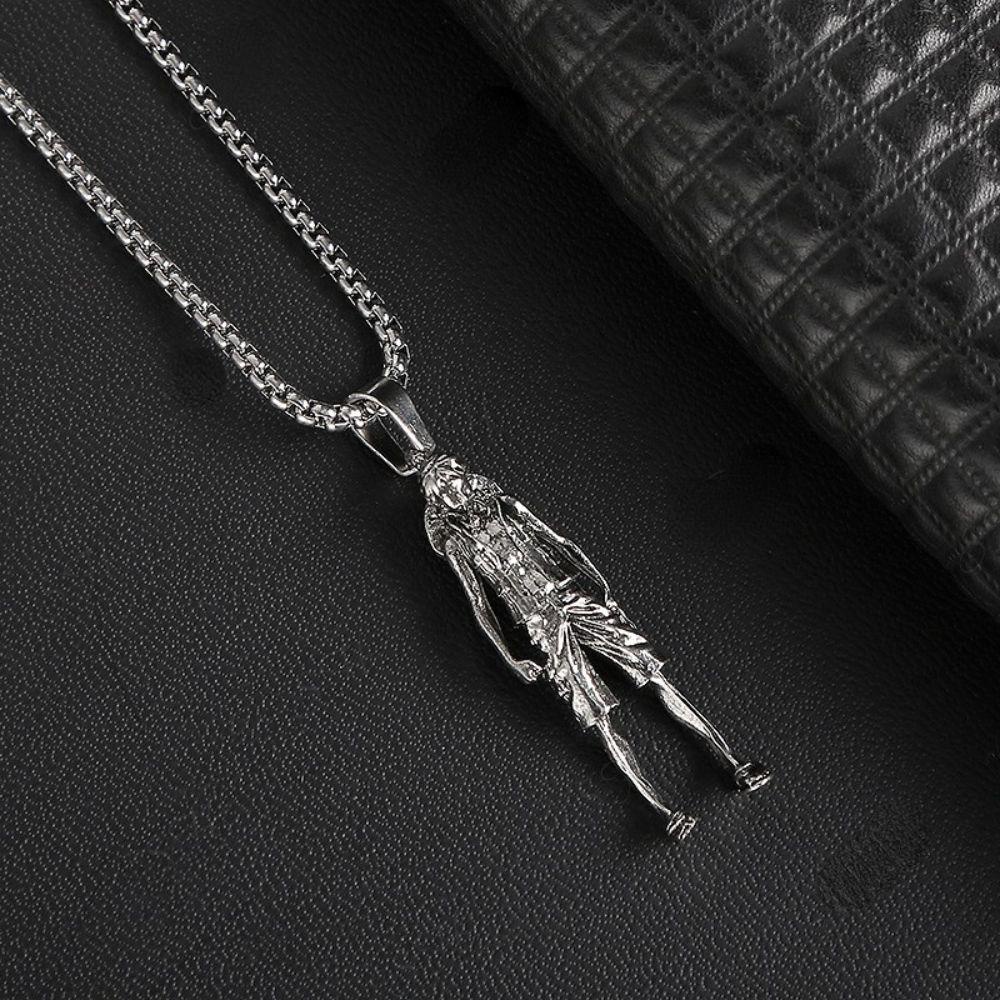 Needway Liontin Kalung Fashion Kartun Luffy Zoro Raja Bajak Laut Rantai Klavikula Baja Titanium