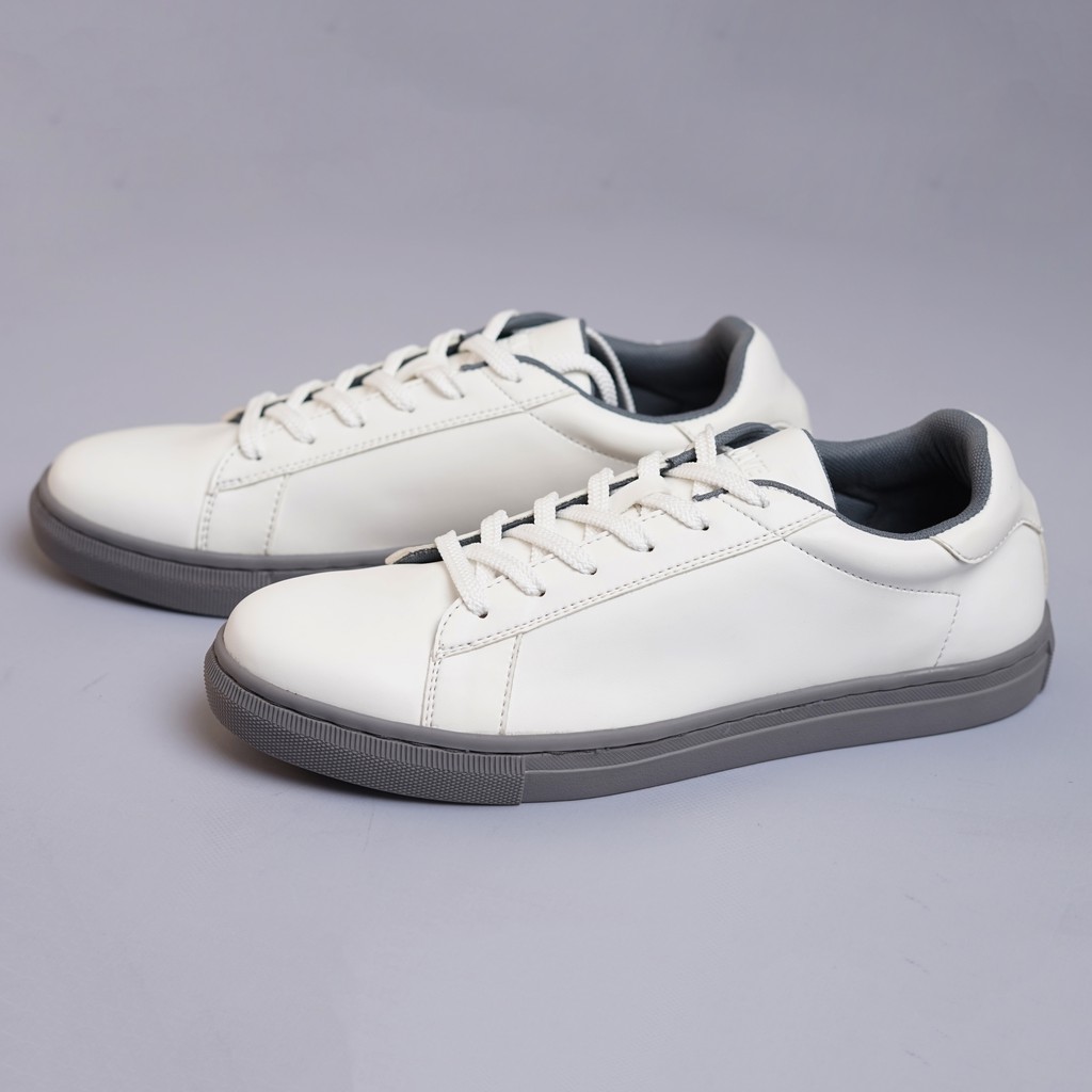 Rover White Grey | Sepatu Casual Sneakers Kasual Polos Ori Pria Cowok Lokal Footwear | FORIND x Volve