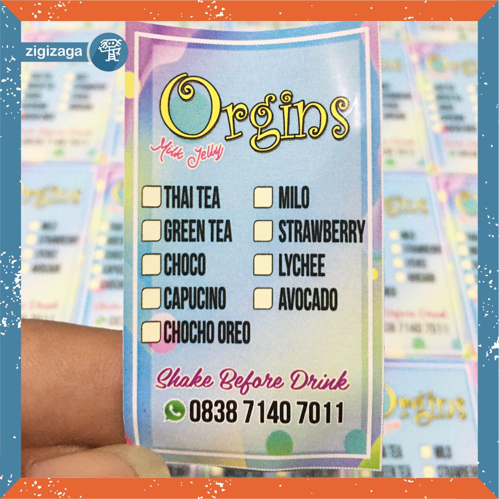 

CETAK STIKER A3+ PRINT + CUTTING + LAMINASI STIKER VINYL MODEL BEBAS. STIKER LABEL KEMASAN ANTI AIR