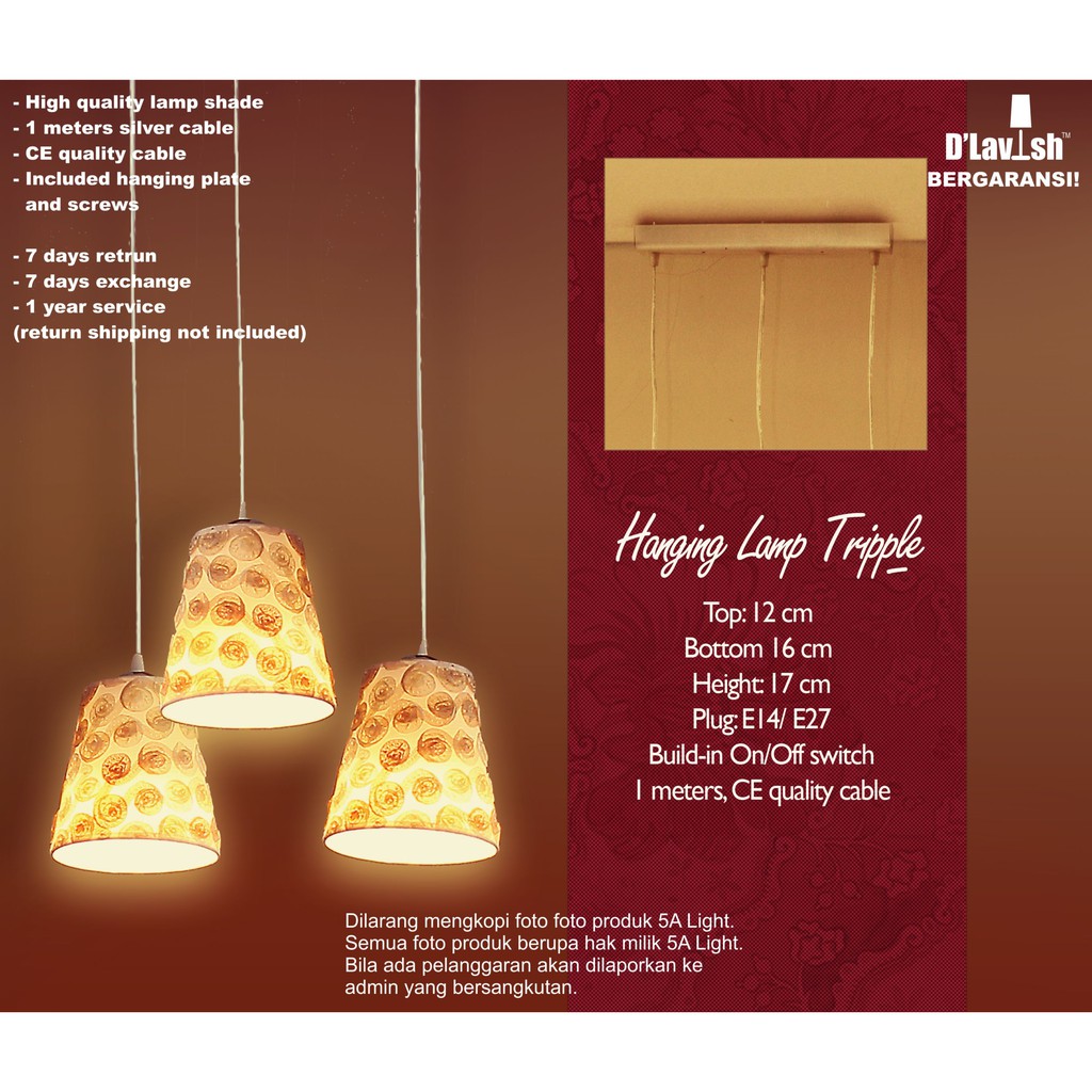 CHF 3B Kap variasi Lampu  Gantung Hias  Dekorasi Ruangan 