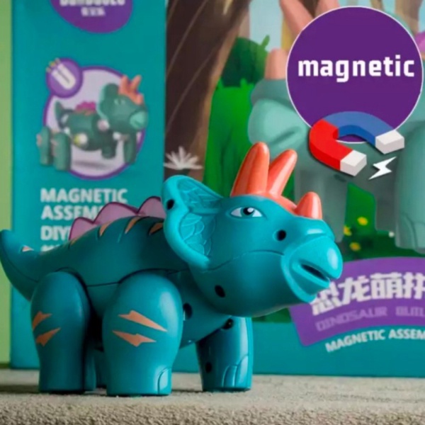 

DIY Dijual Dinosaurus DINOSAURUS Mainan BLOCK Anak Bongkar MAGNETIC Berkualitas - Horned Magnet ~