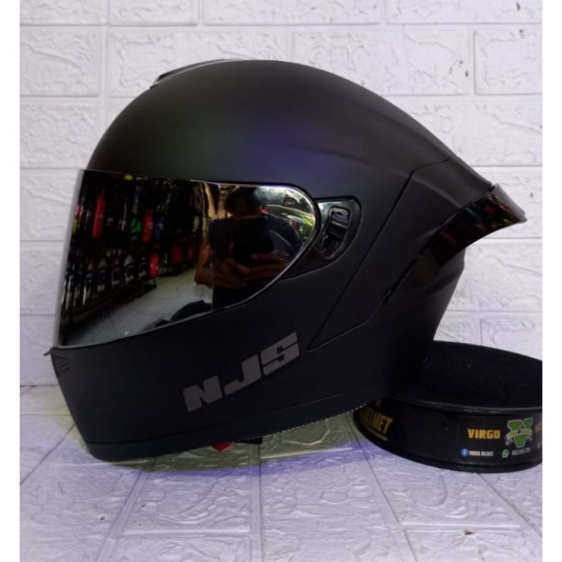 HELM NJS ZX1 BLAK DOFF PAKET GANTENG