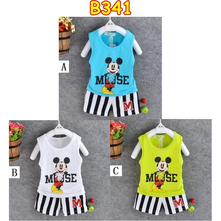 B341 / BAJU MOUSE ANAK COWOK LENGAN PENDEK / SETELAN ANAK PENDEK