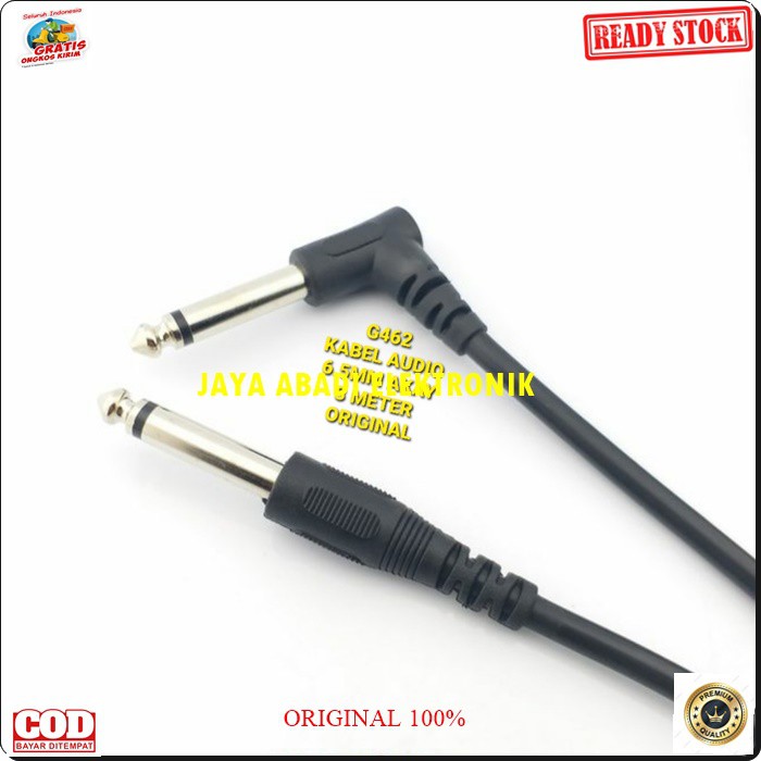 G462 Kabel mic 3 meter jack akay akai guitar Gitar Bass Keyboard mic wireles receiver jek akai jack konektor adapter converter konverter splitter universal sambungan penyambung male multi G462  6,5 mm  Low Noise Walaupun di Gain yang tinggi. - M