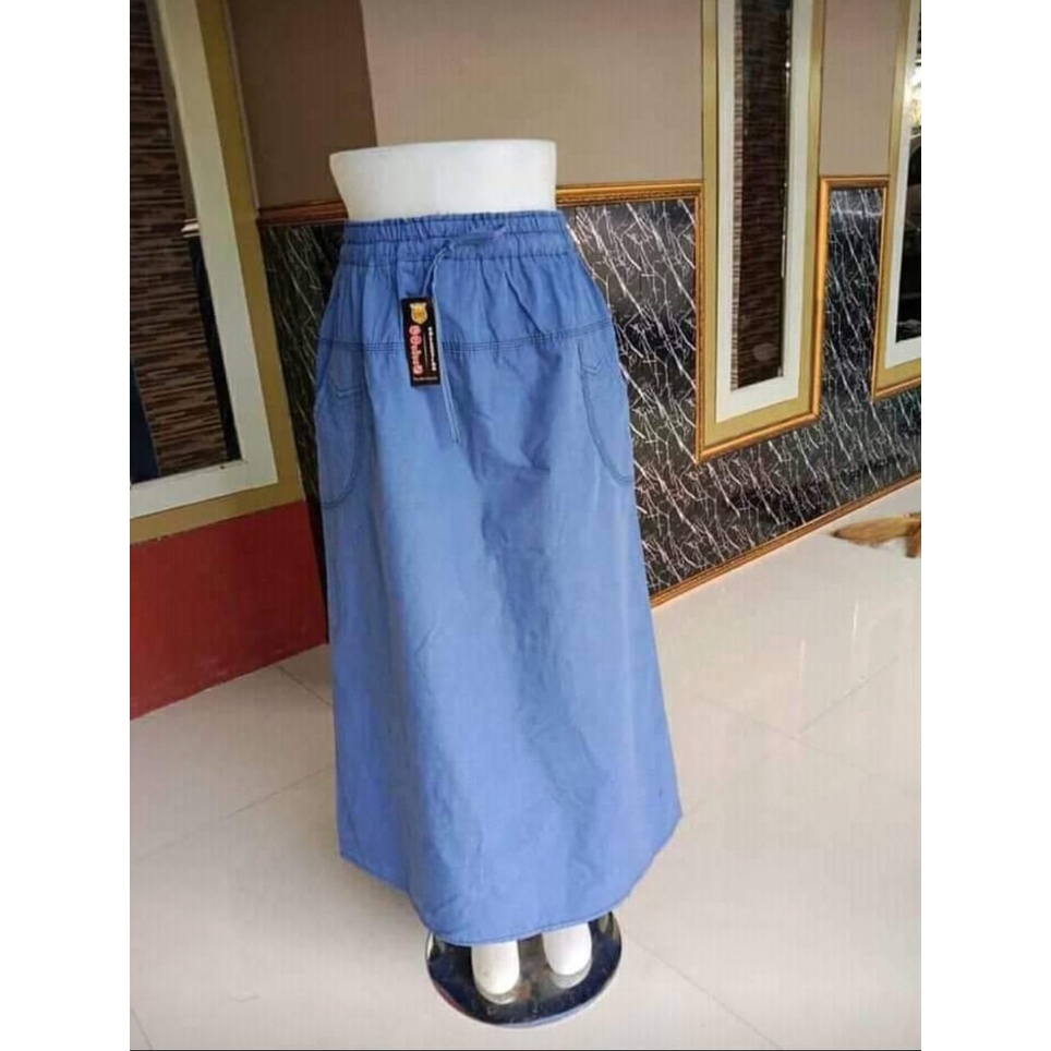 ROK JEANS PANJANG PAYUNG TORINO/PHOTO ASLI/ ROK PANJANG DENIM/ ROK MUSLIMAH