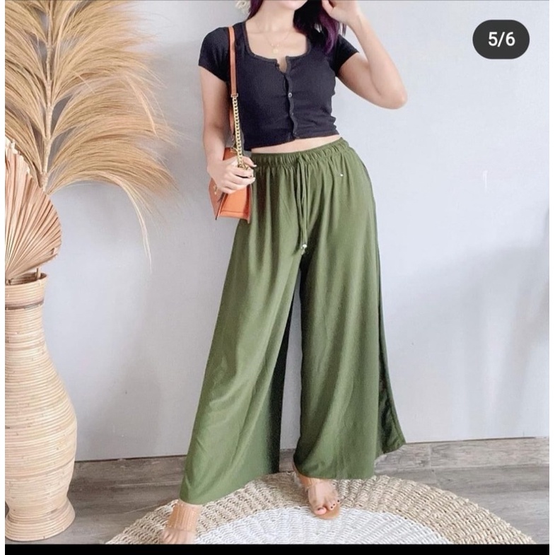 DAILY KULOT JUMBO // UMBRELLA KULOT // CELANA PANJANG WANITA-Army