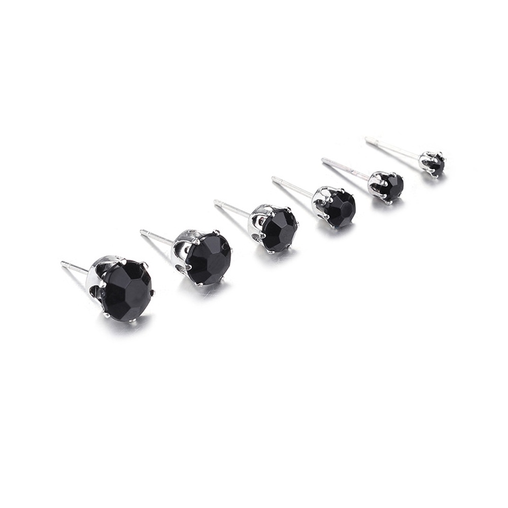 Hu Hu Hu Hu Hu Alat Bantu Pasang Kacamata♡ 12 / 6 Pasang / Set Anting Tusuk Bentuk Bunga Mawar Klasik Hias Cubic Zirconia Untuk Wanita