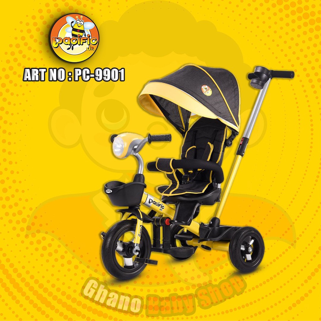 Sepeda anak roda tiga tricycle Pacific 9901 musik kanopi lepas pasang