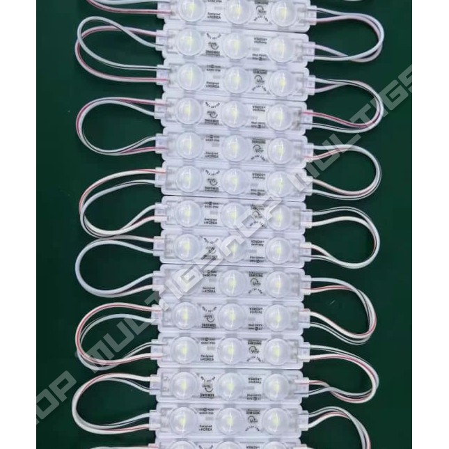 100 Pcs Led Modul 5630 3 Led Samsung + Lensa Tipe 6617 12V - Putih White