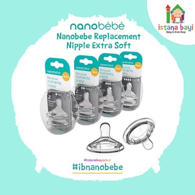 Nanobebe Replacement Nipple - Botol susu bayi