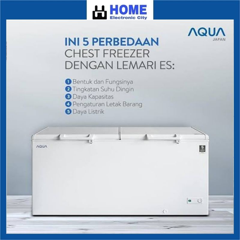 AQUA JAPAN CHEST FREEZER AQF-550R GARANSI RESMI