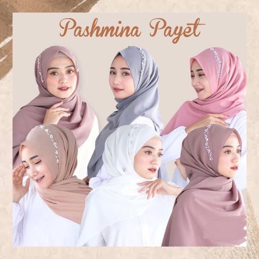 PASHMINA PESTA PASMINA PAYET PERMATA BANDO MUTIARA RANDOM Hijab Pashmina Kondangan  Wisuda Lamaran