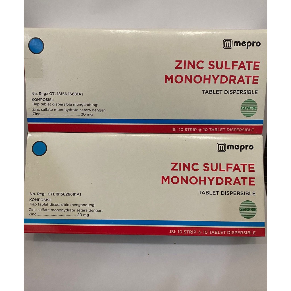 Zinc 20mg Tablet Perstrip/ Zinc Sulfate Monohydrate 20mg