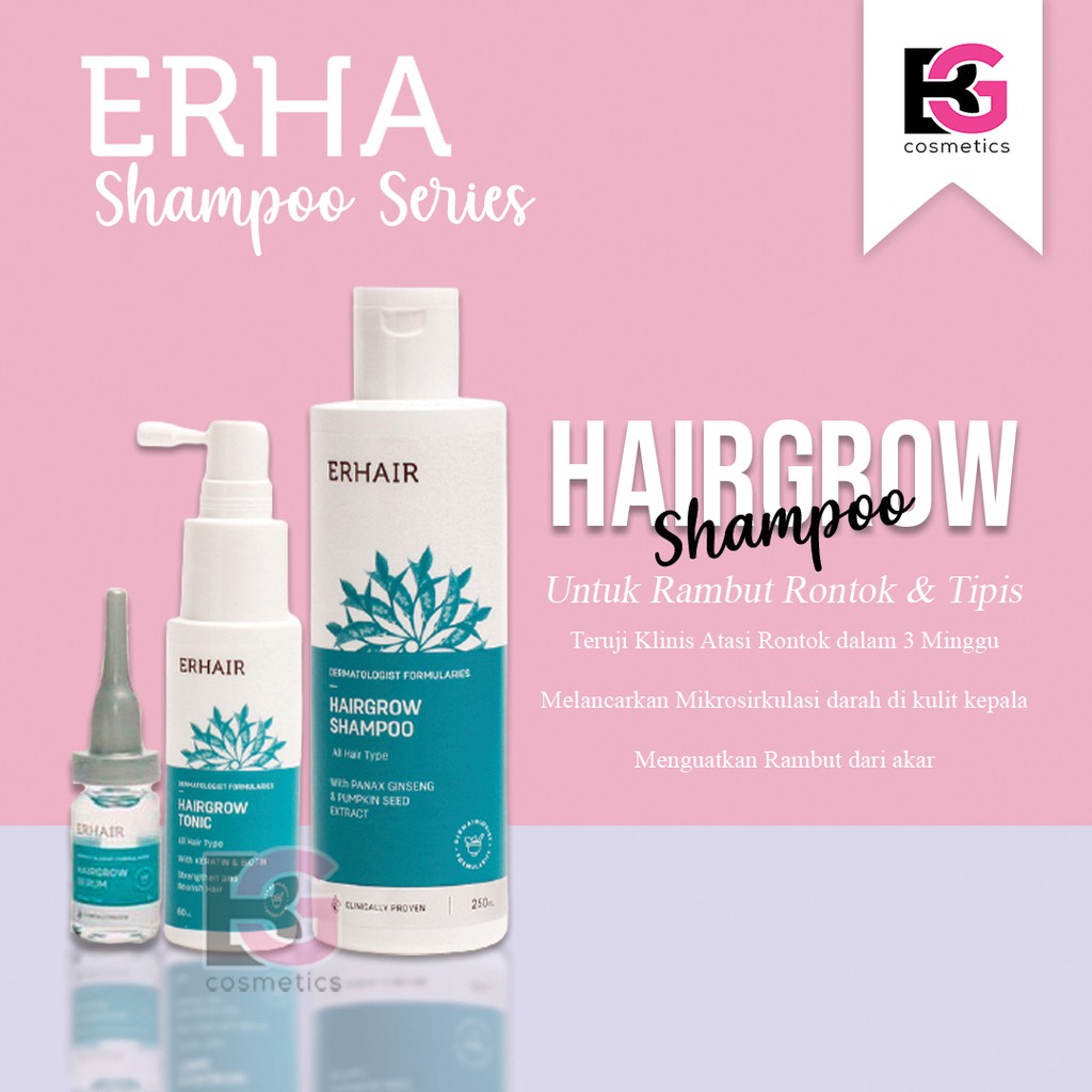 ⭐ BAGUS ⭐ ERHAIR HAIRGROW SERIES | Shampoo / Serum / Tonic Erha Hair grow Penumbuh Rambun Anti kebotakan