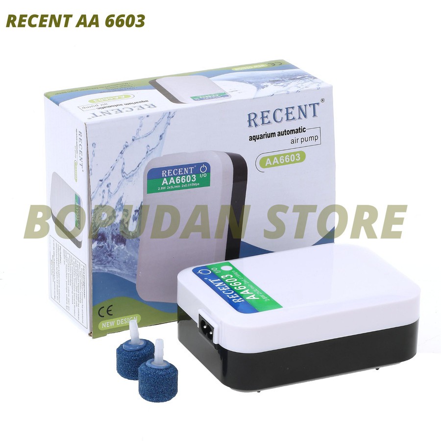 AERATOR AC DC AQUARIUM KOLAM 2 LUBANG Mesin Pompa Gelembung Udara Air Pump RECENT AA 6603 Skls AMARA