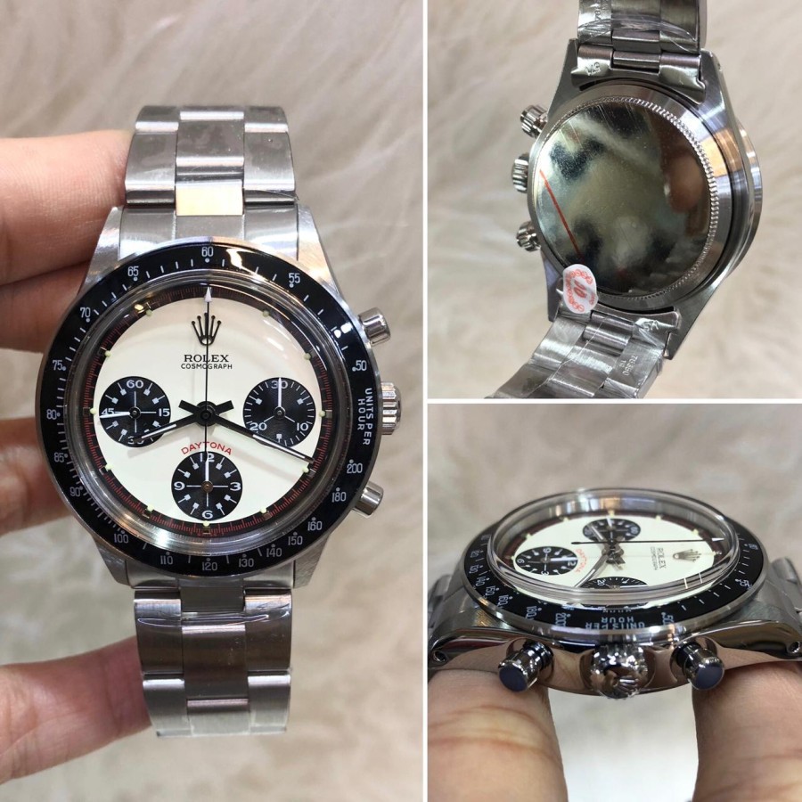 DISKON JAM TANGAN ROLEX DAYTONA PAUL NEWMAN SIVER BLACK RING 1:1 GARANSI 1 TH