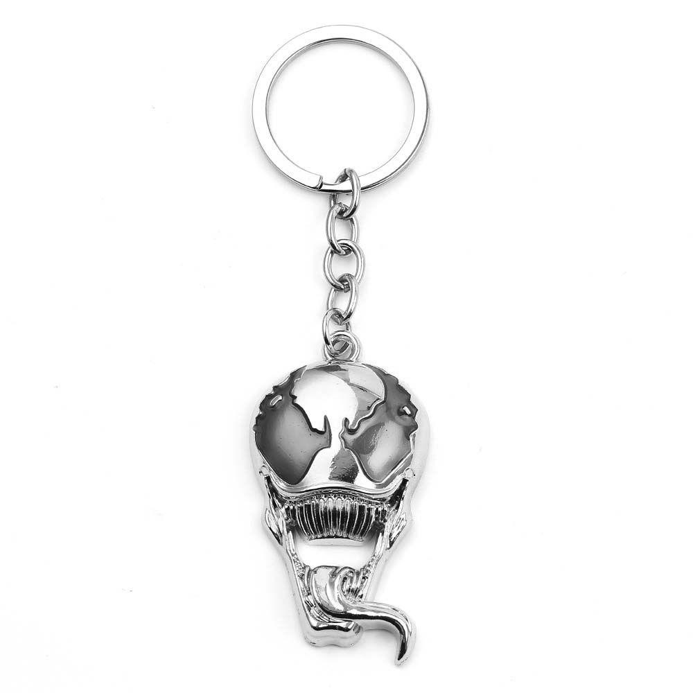 Lanfy Film Venom Keychain Hadiah Natal Llaveros Animasi Peripheral Lidah Panjang Figure Keychain Masker Metal Key Ring