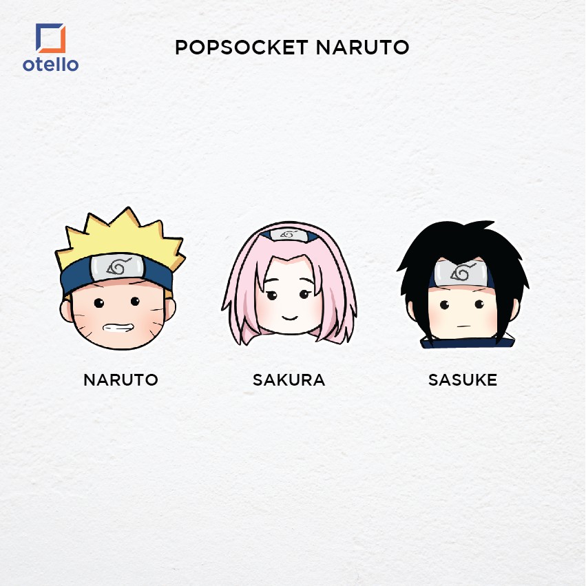 Griptok Naruto Sasuke Sakura Pop Stand Karakter Anime Phone Grip Socket HP Lucu Merchandise Lucu